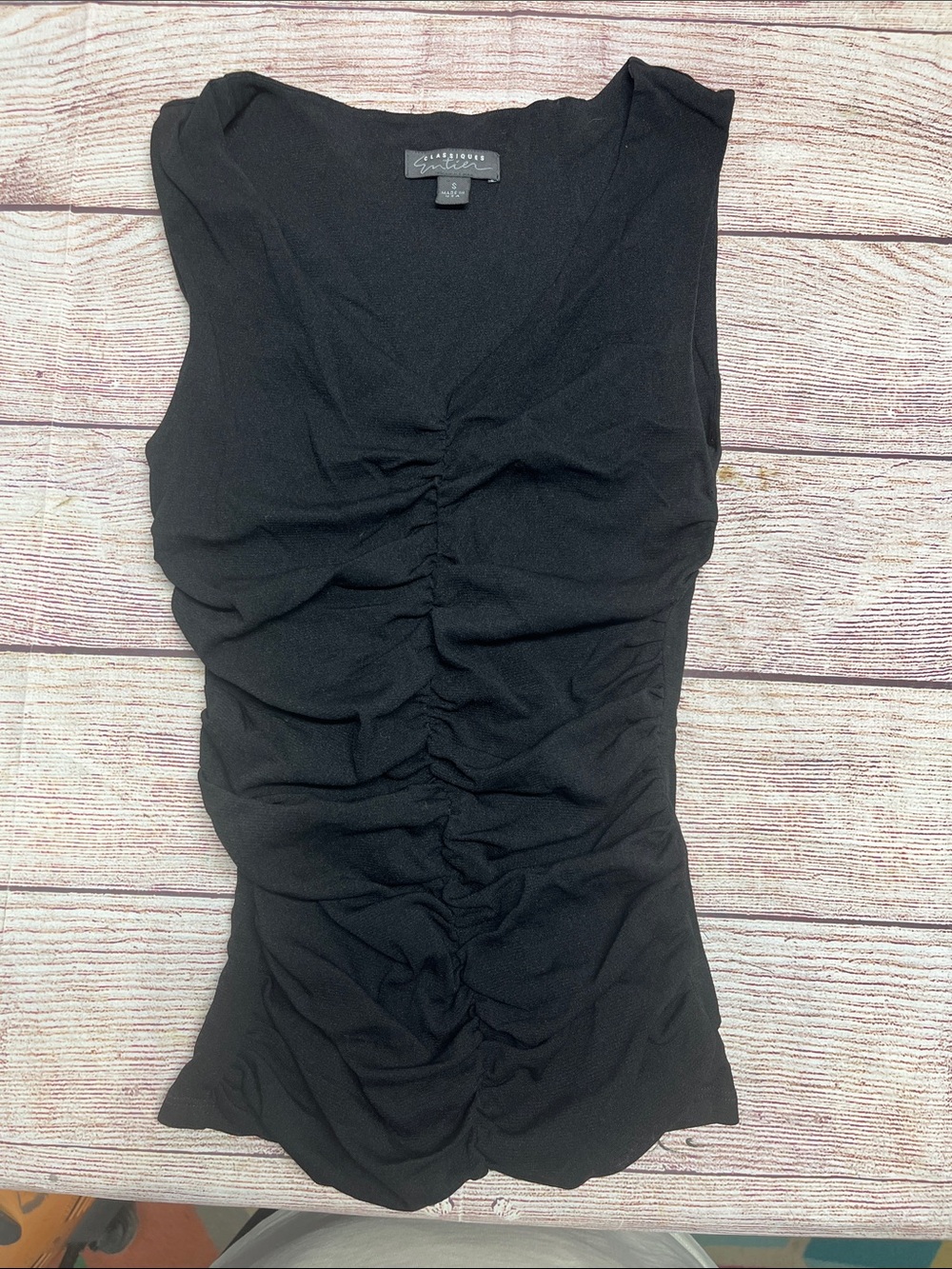 Classiques Entier Black Ruched V-Neck Tank